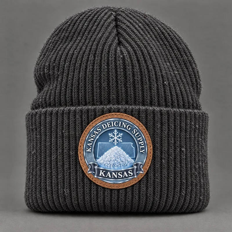 Kansas Deicing Supply beanie with state badge