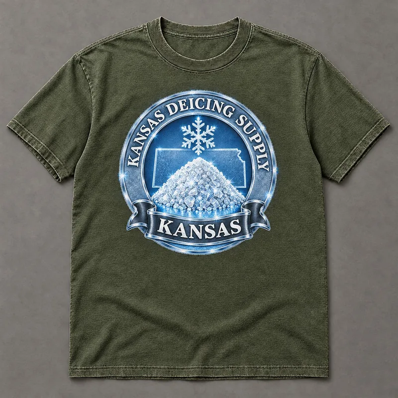 Kansas Deicing Supply tee with state badge